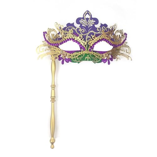 Oxxggkao Maskerade Venezianerparty, Halloween-Kostüm, Karnevalsparty mit Stab, für Damen und Herren, Geschenk, halbes Gesicht Oxxggkao Maskerade Venezianerparty, Halloween-Kostüm, Karnevalsparty mit Stab, für Damen und Herren, Geschenk, halbes Gesicht von Oxxggkao