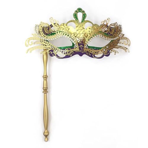 Oxxggkao Maskerade Venezianerparty, Halloween-Kostüm, Karnevalsparty mit Stab, für Damen und Herren, Geschenk, halbes Gesicht von Oxxggkao