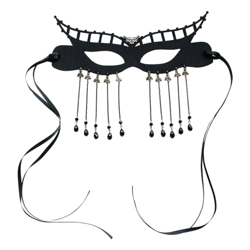 Oxxggkao Maskerade mit Kette für Damen, Halloween, Halloween, Cosplay, Augenmaske, Maskerade, halb einzigartig Oxxggkao Maskerade mit Kette für Damen, Halloween, Halloween, Cosplay, Augenmaske, Maskerade, halb einzigartig von Oxxggkao