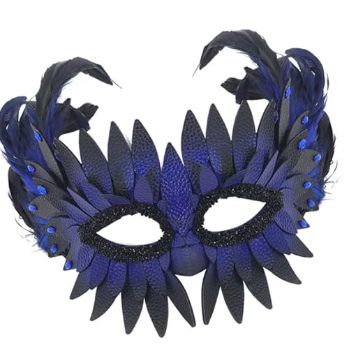 Oxxggkao Mysteriöse Eule inspirierter Schnabel, halbes Gesicht, PU-Konstruktion, gefiedert, dekoriert für Halloween und Cosplay-Event, Gothic-Vogelschnabel-Zubehör von Oxxggkao