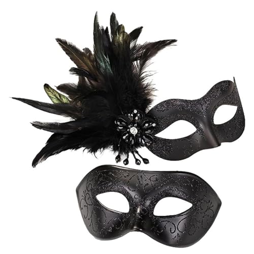 Oxxggkao Paar Maskerade Party Halloween Kostüm Karneval für Paare Damen Herren Halbgesicht Frauen für Maskerade Oxxggkao Paar Maskerade Party Halloween Kostüm Karneval für Paare Damen Herren Halbgesicht Frauen für Maskerade von Oxxggkao