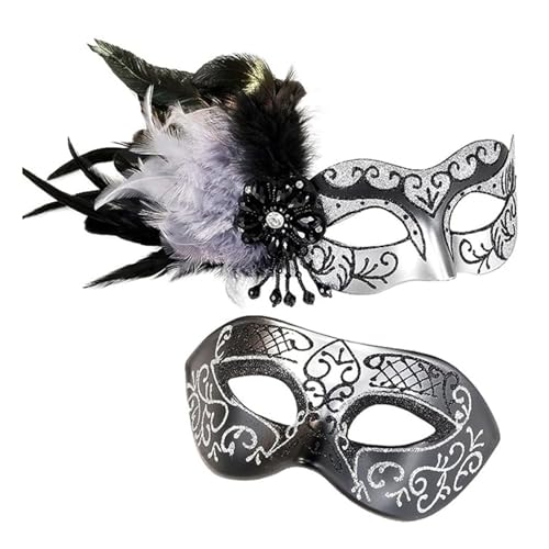 Oxxggkao Paar Maskerade Party Halloween Kostüm Karneval für Paare Damen Herren Halbgesicht Frauen für Maskerade Oxxggkao Paar Maskerade Party Halloween Kostüm Karneval für Paare Damen Herren Halbgesicht Frauen für Maskerade von Oxxggkao