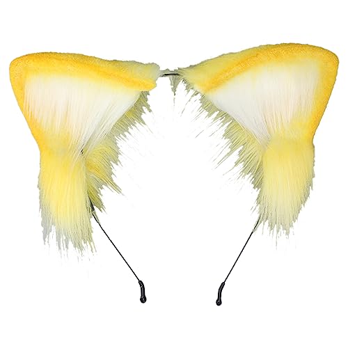 Oxxggkao Pelzige Wolfsohr-Kopfbedeckung, niedliche Füchse, Ohren, Stirnband, Plüsch-Haarschmuck, weicher Clip, Tier-Cosplay-Zubehör, Plüsch, pelzige Tierohren, Stirnband, Clip, Erwachsene, Katzen Oxxggkao Pelzige Wolfsohr-Kopfbedeckung, niedliche Füchse, Ohren, Stirnband, Plüsch-Haarschmuck, weicher Clip, Tier-Cosplay-Zubehör, Plüsch, pelzige Tierohren, Stirnband, Clip, Erwachsene, Katzen von Oxxggkao