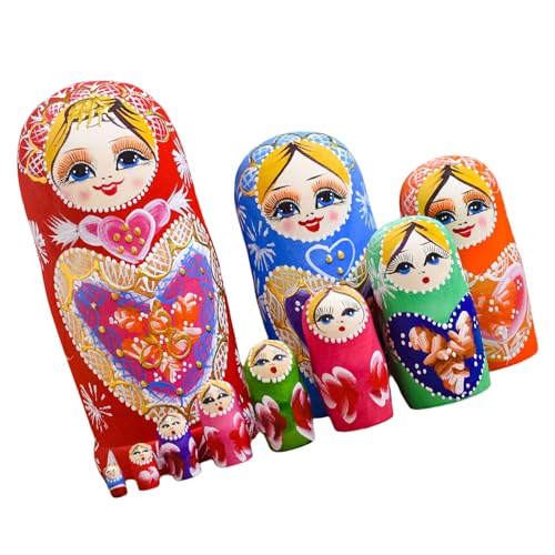 Oxxggkao Russische Nistpuppen Matryoshka Set Von 10 Stapelenden Kindern Handaugenkoordination Handgefertigtes Babushka Toy Festival Requisiten Matryoshka von Oxxggkao