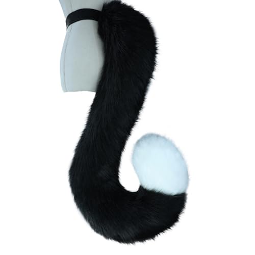 Oxxggkao Schwanz-Kostüm, 130 cm, künstlich, mit Taillengurt, Halloween-Party-Zubehör für Cosplay, Verkleidungszubehör, Ohren und für Erwachsene von Oxxggkao