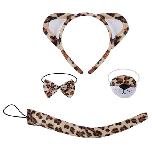 Oxxggkao Tierkostüm Set Für Kinder Halloween Leoparden Dress Up Outfit Halloween Tierkostüm Für Boy Girl Christmas Cosplay Cosplay Kopfstück von Oxxggkao