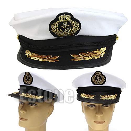 Oxxggkao Weiße Kappe für Erwachsene, Yachtboot, Kapitän, Cosplay, Kleid, Matrosenhut, ausgefallene Hüte für Männer und Frauen, im Ruhestand, Ornamente, Weihnachtsbaum, Weiß von Oxxggkao