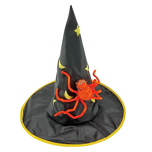 Oxxggkao Zaubererhut Halloween Hexe mit Teufel Spinnen Halloween Cosplay Party Kostüm Zauberer Auftritte Requisite Wicked Hat Oxxggkao Zaubererhut Halloween Hexe mit Teufel Spinnen Halloween Cosplay Party Kostüm Zauberer Auftritte Requisite Wicked Hat von Oxxggkao