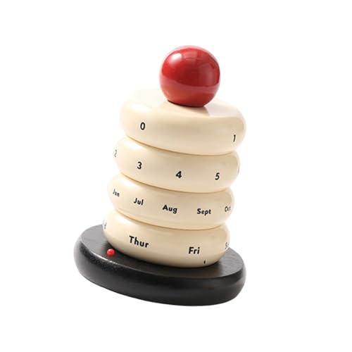 Tischkalender Miniaturen Figuren Drehbarer Schreibtischständer für Wohnzimmer Büro Dekoration Kreative Tischplatte Drehtisch Datumsplaner von Oxxggkao