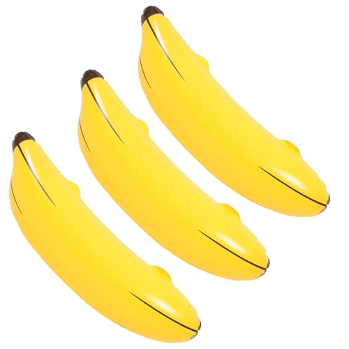 3 Stück Aufblasbare Banane,Aufblasbarer Ballon Bananen,60CM Aufblasbarer Bananen Spielzeug,Schwimmendes Poolspiel Aufblasbare für Pool Strand Sommer Badespaß Fasching Karneval Party Deko von Oykrueats