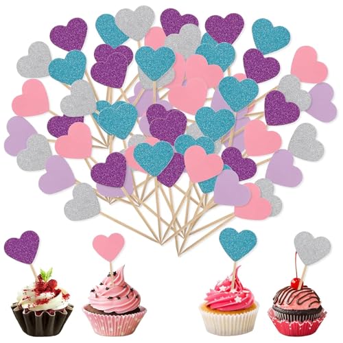 50 Stück Muffin Deko Geburtstag,Muffin Deko Geburtstag,Mehrfarbig Glitter Cupcake Topper,Herzen Tortendeko,Liebe Dekoration Plakette,für Hochzeit Geburtstagspartys Valentinstag Party Supplies 50 Stück Muffin Deko Geburtstag,Muffin Deko Geburtstag,Mehrfarbig Glitter Cupcake Topper,Herzen Tortendeko,Liebe Dekoration Plakette,für Hochzeit Geburtstagspartys Valentinstag Party Supplies von Oykrueats