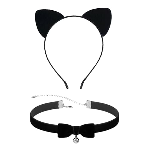 Oykrueats Katzenohren Haarreif Erwachsene mit Choker Halskette,Katzenkostüm Damen Haarreif,Catwoman Kostüm Damen Katzenohren Haarreifs und Halsband Schwarz,für Halloween,Karneval,Kostümfest,Cosplay Oykrueats Katzenohren Haarreif Erwachsene mit Choker Halskette,Katzenkostüm Damen Haarreif,Catwoman Kostüm Damen Katzenohren Haarreifs und Halsband Schwarz,für Halloween,Karneval,Kostümfest,Cosplay von Oykrueats