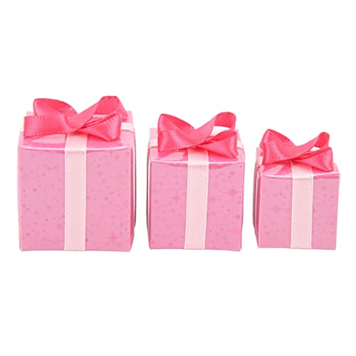 Oytrui 3 Stück Puppenhaus Miniatur Boxen mit Papier Material für DIY Papier Material Weihnachts Pakete Figurine Set für Weihnachts Dekoration von Oytrui