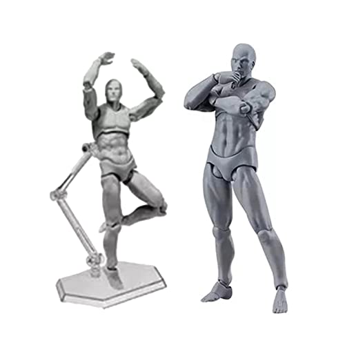 Oytrui Aktionsfigur Körper, Anpassbare Posen Bewegliche PVC -Schaufensterpuppe mit Halter für Desktop -Dekorationsmalereifotografie -Requisiten (Mann) von Oytrui