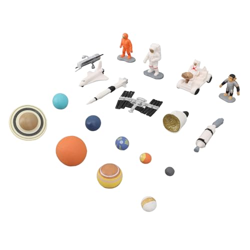 Oytrui Astronaut Space Figur Planets Modell, Handgefertigtes PVC -Sammlerspielzeug mit Satelliten und 9 Planeten für Weltraumabenteuerlernen und -Ausstellung von Oytrui