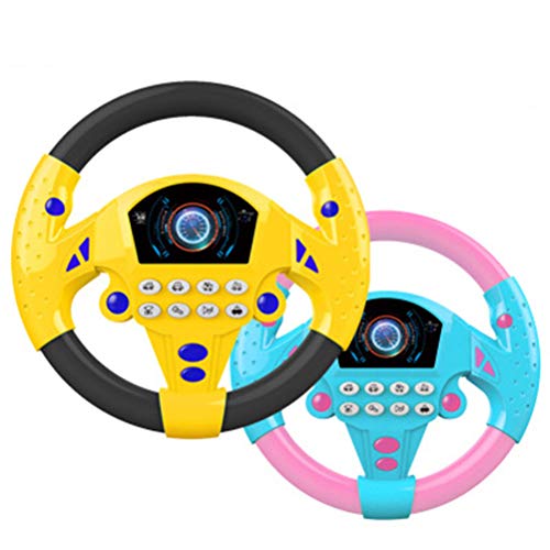 Ozgkee Lenkrad-Spielzeug, Auto-Fahrspielzeug mit Ton und Licht, Elektrisches Simulations-Lenkrad für Kinder, Früherziehung, Simulations-Lenkrad-Spielzeug für Jungen und Mädchen, von Ozgkee