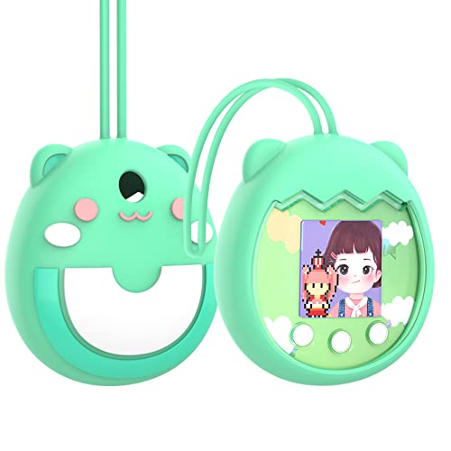Oziral Silikonhülle kompatibel mit Pix Electronic Virtual Pet Spielkonsole mit Handschlaufe, kompatible mit Pix Silikonhülle (Grün) von Oziral