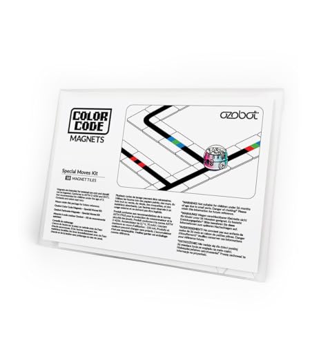 Ozobot Farbcode-Magnete, spezielles Bewegungsset: Interaktives Codierungs-Lernwerkzeug für Kinder ab 3 Jahren, verbessert Logik und Problemlösungsfähigkeit, 18 Fliesen, Evo- und Farbcodes-Magnete, von Ozobot