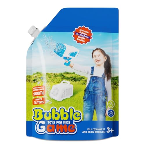 PANACARE 0,1 Liter KONZENTRIERT Seifenblasenflüssigkeit Nachfüllflasche (bis zu 1 Liter) Mischung der Seifenblasen für elektronische Seifenblasenmaschine, Seifenblasenpistole (100ml-1L) (BS110-V52) von P PANACARE