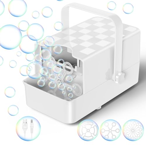 PANACARE Automatische Seifenblasenmaschine, 3 in 1 Seifenblasenmaschine Hochzeit mit 3 Blasennetzen 10000+/Min kleine Blasen/große/mittlere/300ml Tank, Kinder Geschenk für Kindstag/Bühne/Party von P PANACARE