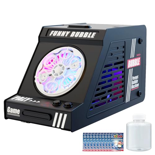 PANACARE Automatische Seifenblasenmaschine, Tragbare Seifenblasenmaschine 10000+ Große Blasen mit 10 Seifenblasenlösung/Licht/Akku, Bubble Machine für Kinder&Erwachsene Hochzeit/Geburtstag//Party von P PANACARE