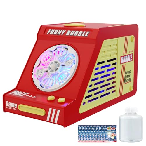 PANACARE Automatische Seifenblasenmaschine, Tragbare Seifenblasenmaschine 10000+ Große Blasen mit 10 Seifenblasenlösung/Licht/Akku, Bubble Machine für Kinder&Erwachsene Hochzeit/Geburtstag//Party von P PANACARE