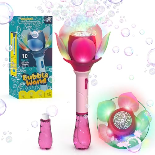 PANACARE Blumen Seifenblasenstab, Elektronische Seifenblasenmaschine Kinder mit Seifenblasenlösung/Akku/Licht, Bubble Machine 10000+ Blasen Outdoor Spielzeug Kinder Geschenk/Geburtstag/Party/Hochzeit PANACARE Blumen Seifenblasenstab, Elektronische Seifenblasenmaschine Kinder mit Seifenblasenlösung/Akku/Licht, Bubble Machine 10000+ Blasen Outdoor Spielzeug Kinder Geschenk/Geburtstag/Party/Hochzeit von P PANACARE