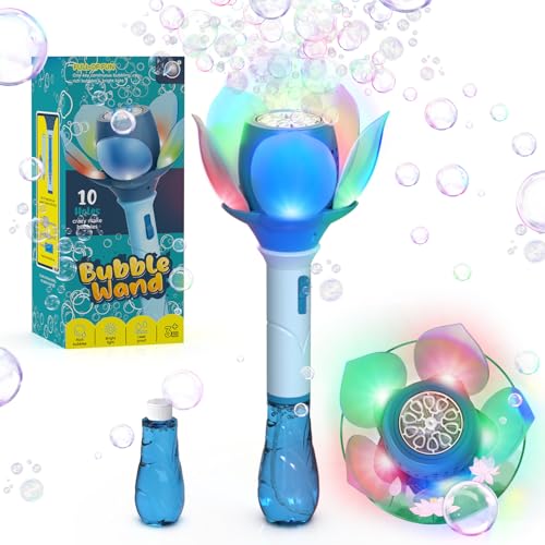 PANACARE Blumen Seifenblasenstab, Elektronische Seifenblasenpistole Kinder mit Seifenblasenlösung/Akku/Licht, Bubble Gun 10000+ Blasen Outdoor Spielzeug Kinder Geschenk/Geburtstag/Party/Hochzeit Dekor von P PANACARE