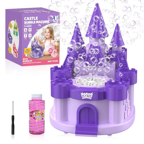 PANACARE Castle Bubble Machine, Automatic Bubble Blower, 10000+ Bubbles per Minute/LED Light, with Bubble Solution, Electric Bubble Machine Toy, for Boys and Girls Birthday Party Outdoor Gift von P PANACARE