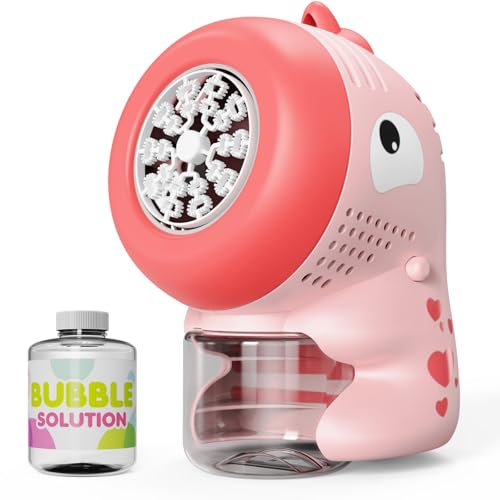 PANACARE Dinosaurier Seifenblasenmaschine, Kinder Seifenblasenspielzeug 10000+ Blasen/Min mit Seifenblasenlösung/20 Blasenlöcher für Hochzeit/Geburtstag/Party, Geschenk für Mädchen&Junge 345678 von P PANACARE