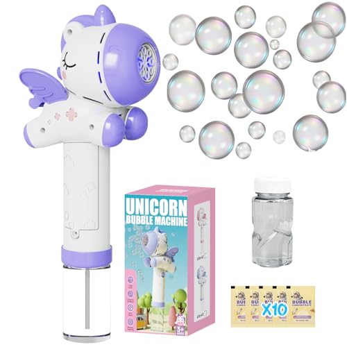 PANACARE Einhorn Seifenblasenstab, Elektronische Seifenblasenmaschine Kinder mit 10*Seifenblasenlösung/10000+ Blasen, Bubble Machine Seifenblasenspielzeug Kinder Geschenk/Geburtstag/Party/Hochzeit PANACARE Einhorn Seifenblasenstab, Elektronische Seifenblasenmaschine Kinder mit 10*Seifenblasenlösung/10000+ Blasen, Bubble Machine Seifenblasenspielzeug Kinder Geschenk/Geburtstag/Party/Hochzeit von P PANACARE