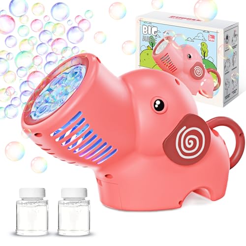 PANACARE Elefant Seifenblasenmaschine, Seifenblasenspielzeug Kinder 5000+ Blasen/Min mit Akku und Seifenblasenlösung für Hochzeit/Geburtstag/Party, Geschenk für Junge&Mädchen 345678 (Pink) PANACARE Elefant Seifenblasenmaschine, Seifenblasenspielzeug Kinder 5000+ Blasen/Min mit Akku und Seifenblasenlösung für Hochzeit/Geburtstag/Party, Geschenk für Junge&Mädchen 345678 (Pink) von P PANACARE