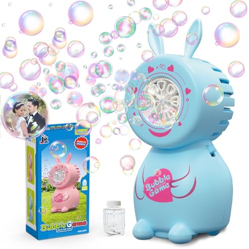 PANACARE Elektrische Seifenblasenmaschine, Hase Seifenblasenspielzeug Kinder 5000+ Blasen mit Seifenblasenlösung für Hochzeit/Geburtstag/Party,Geschenk für Junge&Mädchen 345678, Bubble Machine von P PANACARE