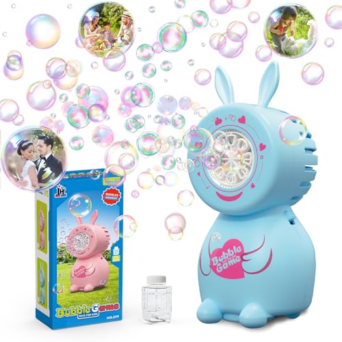 PANACARE Kaninchenförmige Seifenblasenmaschine für Kinder, 8 Löcher/8000+ Bubble Minute, tragbare Seifenblasenmaschine, automatisches Spielzeug für Partys, Hochzeiten, Ostergeschenke von P PANACARE