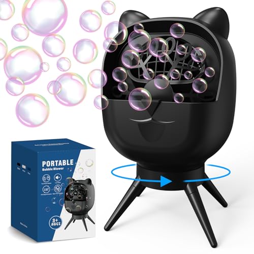 PANACARE Rotierende Seifenblasenmaschine, Automatische Seifenblasenmaschine 20000+Blasen/Min|Rotating 90°/180°|500ML Tank|Wiederaufladbare Akku|18 Löcher für Geburtstag, Party, Hochzeit von P PANACARE