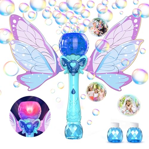 PANACARE Schmetterling Seifenblasenstab, elektronische Seifenblasenmaschine für Kinder 5000+Blasen/Min mit 2 Seifenblasenlösung/LED, Seifenblasenspielzeug Geschenk für Mädchen&Junge 345678 (Blue) PANACARE Schmetterling Seifenblasenstab, elektronische Seifenblasenmaschine für Kinder 5000+Blasen/Min mit 2 Seifenblasenlösung/LED, Seifenblasenspielzeug Geschenk für Mädchen&Junge 345678 (Blue) von P PANACARE