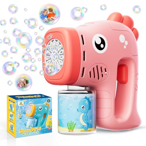 PANACARE Seepferd Seifenblasenmaschine, Seifenblasenspielzeug Kinder 5000+ Blasen/Min mit Seifenblasenlösung für Hochzeit/Geburtstag/Party, Outdoor Geschenk für Junge&Mädchen 345678 Jahre PANACARE Seepferd Seifenblasenmaschine, Seifenblasenspielzeug Kinder 5000+ Blasen/Min mit Seifenblasenlösung für Hochzeit/Geburtstag/Party, Outdoor Geschenk für Junge&Mädchen 345678 Jahre von P PANACARE