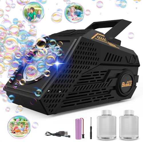 PANACARE Seifenblasenmaschine, Automatische Seifenblasenmaschine 10000+Blasen/Min mit Wiederaufladbare Akku|2*Seifenblasenlösung|Bunte Lichter, Tragbar Bubble Machine für Geburtstag, Party, Hochzeit PANACARE Seifenblasenmaschine, Automatische Seifenblasenmaschine 10000+Blasen/Min mit Wiederaufladbare Akku|2*Seifenblasenlösung|Bunte Lichter, Tragbar Bubble Machine für Geburtstag, Party, Hochzeit von P PANACARE