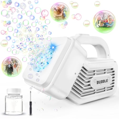 PANACARE Tragbare Kinder Seifenblasenmaschine, Automatische Seifenblasenmaschine 10000+ Blasen/Min mit Seifenblasenlösung/Licht, Kinder Seifenblasenmaschine Outdoor Hochzeit/Party PANACARE Tragbare Kinder Seifenblasenmaschine, Automatische Seifenblasenmaschine 10000+ Blasen/Min mit Seifenblasenlösung/Licht, Kinder Seifenblasenmaschine Outdoor Hochzeit/Party von P PANACARE