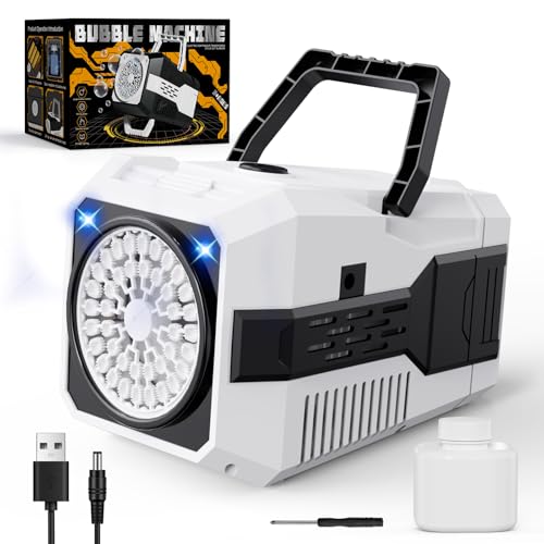 PANACARE Upgrade Tragbare Seifenblasenmaschine, Automatische Seifenblasenmaschine 20000+ Blasen/Min mit Seifenblasenlösung/40 Blasenlöcher, Kinder Seifenblasenmaschine Hochzeit/Party Geschenk (Black) von P PANACARE