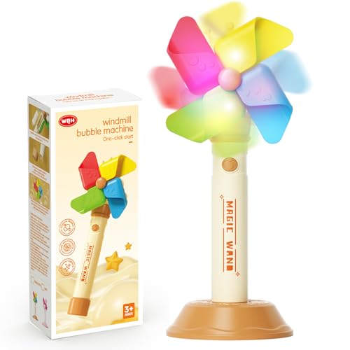 PANACARE Windmühle Seifenblasenstab, Elektronische Seifenblasenmaschine Kinder mit Seifenblasenlösung/Akku/Licht, Bubble Machine 10000+ Blasen Spielzeug Kinder Geschenk/Geburtstag/Party/Hochzeit von P PANACARE