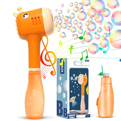 Panacare Giraffe Seifenblasenspielzeug für Kinder, Elektrische Seifenblasenmaschine Bubble Machine 4000+ Seifenblasen/Min mit 290ML Seifenblasenlösung/Musik für Outdoor/Party/Hochzeit, Bubble Blower von P PANACARE