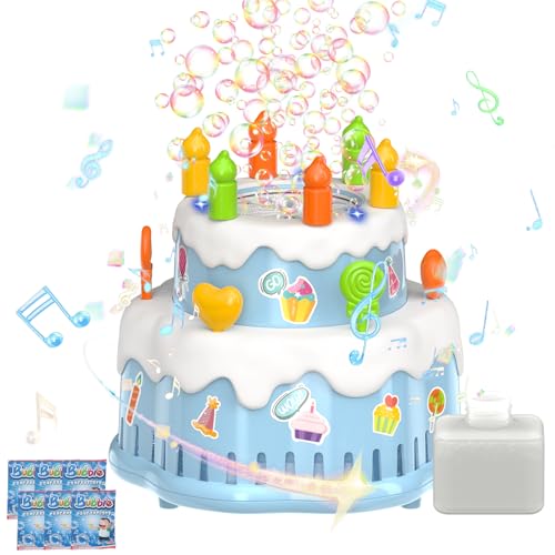 Panacare Geburtstagskuchen Seifenblasenmaschine, Seifenblasenspielzeug für Kinder 10000+ Blasen/Min mit 6xSeifenblasenlösung/Musik, Outdoor Kinder Geschenk für Geburtstag/Party/Hochzeit Panacare Geburtstagskuchen Seifenblasenmaschine, Seifenblasenspielzeug für Kinder 10000+ Blasen/Min mit 6xSeifenblasenlösung/Musik, Outdoor Kinder Geschenk für Geburtstag/Party/Hochzeit von P PANACARE