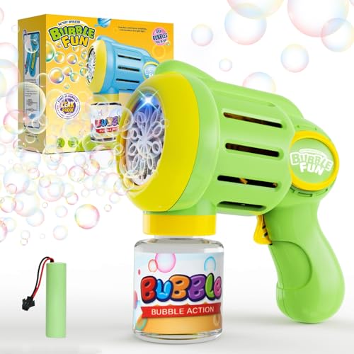 Panacare Kinder Seifenblasenpistole, Seifenblasenmaschine Gun mit Musik 3000+ Blasen/Min mit Seifenblasenlösung, Seifenblasenspielzeug Outdoor Geschenk für Junge 3456789/Geburtstag/Party (2030-Green) Panacare Kinder Seifenblasenpistole, Seifenblasenmaschine Gun mit Musik 3000+ Blasen/Min mit Seifenblasenlösung, Seifenblasenspielzeug Outdoor Geschenk für Junge 3456789/Geburtstag/Party (2030-Green) von P PANACARE