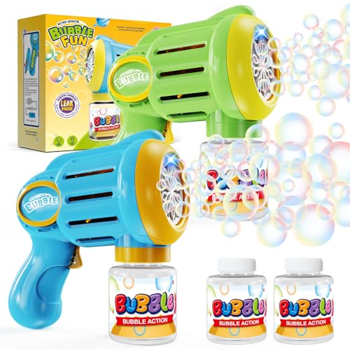 PANACARE 2 Packs Bubble Gun Dinosaurier Seifenblasenmaschine, Seifenblasenspielzeug Kinder 5000+ Blasen/Min mit Seifenblasenlösung für Hochzeit/Geburtstag/Party (2030-BG) (2030-BG) von P PANACARE