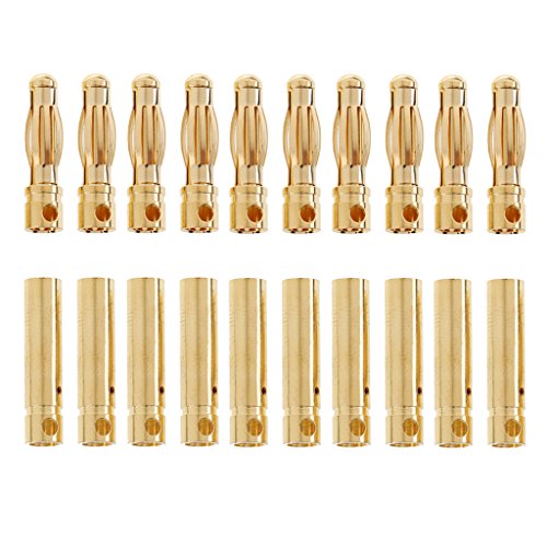 P Prettyia 10 Paare 4mm Männlich Weiblich Bananenstecker Golden Connector Für RC Modell ESC Motor P Prettyia 10 Paare 4mm Männlich Weiblich Bananenstecker Golden Connector Für RC Modell ESC Motor von P Prettyia