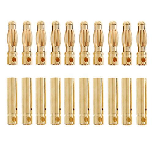 P Prettyia 10 Paare 4mm Männlich Weiblich Bananenstecker Golden Connector Für RC Modell ESC Motor von P Prettyia