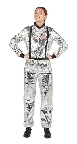 P'TIT CLOWN - 21109 - Astronauten-Kostüm für Damen - Kostüm für Erwachsene - Perfekt für Karneval, Kostümpartys und Themenveranstaltungen - Bequem und realistisch - Polyester - Grau - Größe L/XL von P'tit Clown