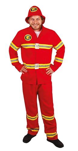 P'tit Clown re21098 – Kostüm für Erwachsene, Feuerwehrmann, Rot, Größe S/M von P'tit Clown