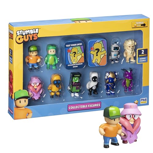 P.M.I. Stumble Guys Serie 2 Sammelfiguren 12er-Pack Deluxe Box | Enthält 10 ikonische Charaktere + 2 seltene versteckte Figuren | Must-Have Sammlerstücke für Fans (Sortiment A) von P.M.I.